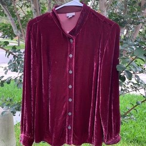 [J. Jill]• velvet button up top
